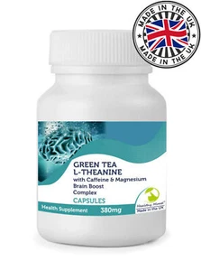 L-Theanine Green Tea Caffeine Capsules Brain Boost Bottle x 180 - Picture 1 of 2