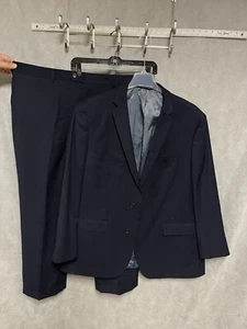 Beverly Hills Polo Club Suit Men 50L Navy Blue 2 B Career 43X28 Pants Luxury - Picture 1 of 21