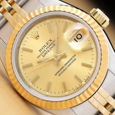 RELOJ ROLEX DATEJUST 69173 DAMAS ORO 18K ACERO DOS TONOS CHAMPÁN Foto 1 de 4