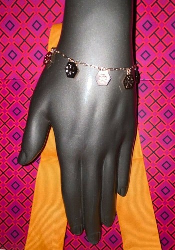 Bracciale Ciondolo Logo Esagono Tory Burch Nuovo con etichette Oro Rosa & Borsa