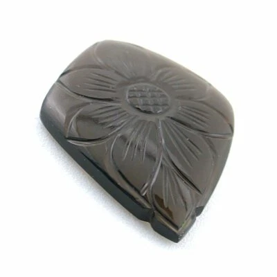 Piedra preciosa de cuarzo ahumado tallada flor 44,15 quilates 16 mm x 12,1 mm T4A43 Foto 1 de 3