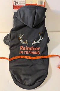 'Heart to Tail' Sequin Christmas Dog Sweatshirt Hoodie Size Medium ๐ฆ Reindeer - Picture 1 of 7
