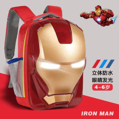 Iron Man Spider-Man Stereoscopic Luminous Backpack Kid School Shoulder Bag Gift - Image 1 of 4