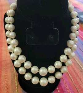 KJL VINTAGE DOUBLE STRAND GLASS PEARLS - Bild 1 von 9