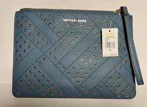 Michael Kors Jet Set Travel XL Damen-Clutch mit Reißverschluss 7 x 9,5 Zoll (Denim) - Bild 1 von 4