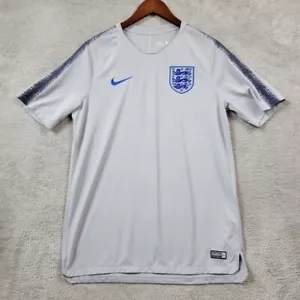 Nike Dri Fit Futbol England 2018 Gray Blue Jersey Men Large RARE Soccer - Picture 1 of 9
