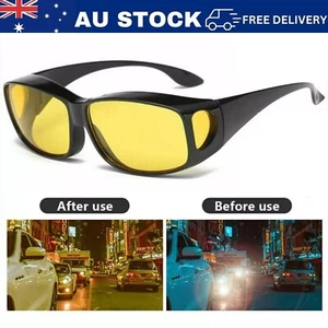 HD Unisex Night Vision Driving Glasses Anti Headlight High beam glare Sunglass - Picture 1 of 11