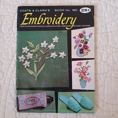Rare 1967 Vtg "Embroidery" Coats & Clark's Book 180 Needlepoint Sewing - Image 1 of 4
