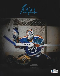 Signed 8x10 GRANT FUHR Edmonton Oilers Autographed Photo - Beckett Witness COA - Picture 1 of 1