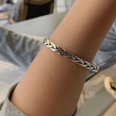 Armspange Damen Unisex Sterling Silber 925 pl. Armband Armreif Dehnbar Flexibel - Bild 1 von 4