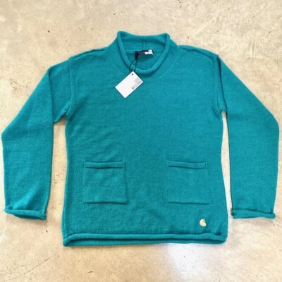 Suéter Jersey Tejido Verde Azulado LOVE MOSCHINO $265 con Bolsillos Talla 48 US12 Grande Foto 1 de 4