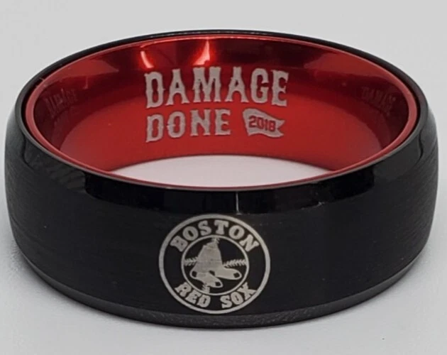 Anillo Medias Rojas de Boston anillo negro y rojo hecho con daños 2018 anillo talla 10 #redsox Foto 1 de 1