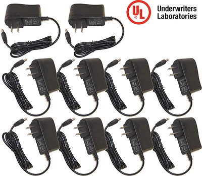 10pcs AC 1 Amp 1000mA Power Adapter Devices 12V DC Supply Charger UL Certified - Image 1 of 4