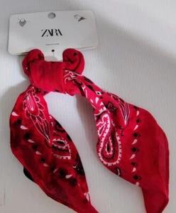 ZARA Soft 100% Cotton Dark Pink,Black,White Paisley Bandana Spring Square Scarf - Picture 1 of 4