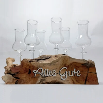 Wurzel Alles Gute mit Steckstamperl Holz Schmapsglasständer Geschenke DIOGENES - Bild 1 von 3