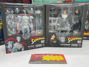 MEDICOM TOY MAFEX No.150 SUPERMAN & No.181 STEEL (Return of Superman) Figure Set - Picture 1 of 7