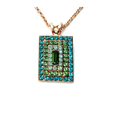 Collar Mariana Colgante Rectángulo Cuentas Circón Azul, Peridoto, Ópalo del Pacífico... Foto 1 de 3