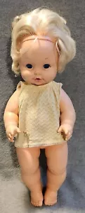 1969 Baby Tender Love Rubber Doll Drinks Wets 16in Blonde Mattel Soft Body - Picture 1 of 6