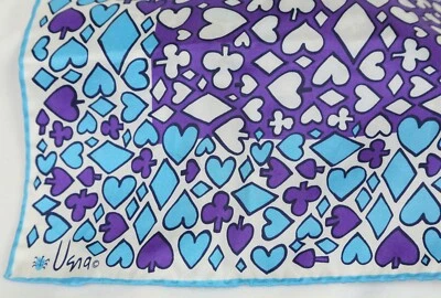 VERA Card Suits Scarf 21.5” x 22” Hearts Clubs Diamonds Spades Tag + Ladybug - Image 1 of 4