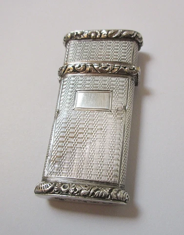 Antique Engraved Silver Etui Needle Case 1826 England Cover