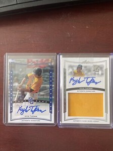 Kyle Tucker 2014 Auto Leaf Perfect Game RARE Patch & Blue /25 Two Card Lot