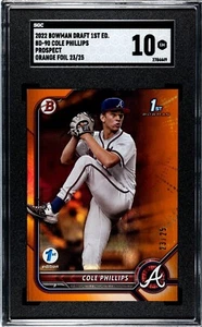 2023 First Edition 1st Bowman Cole Phillips Orange Foil /25 SGC 10 Mariners - Picture 1 of 2