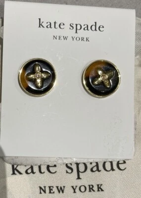 Joyería Kate Spade Mini Flor Dorado/Brisa Tono Esmalte Trébol Poste Pendientes Foto 1 de 4