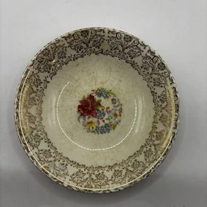 VTG 1902 H&K Tunstall bowl in the "Old English Sampler" Granny Cottage Core - Picture 1 of 8