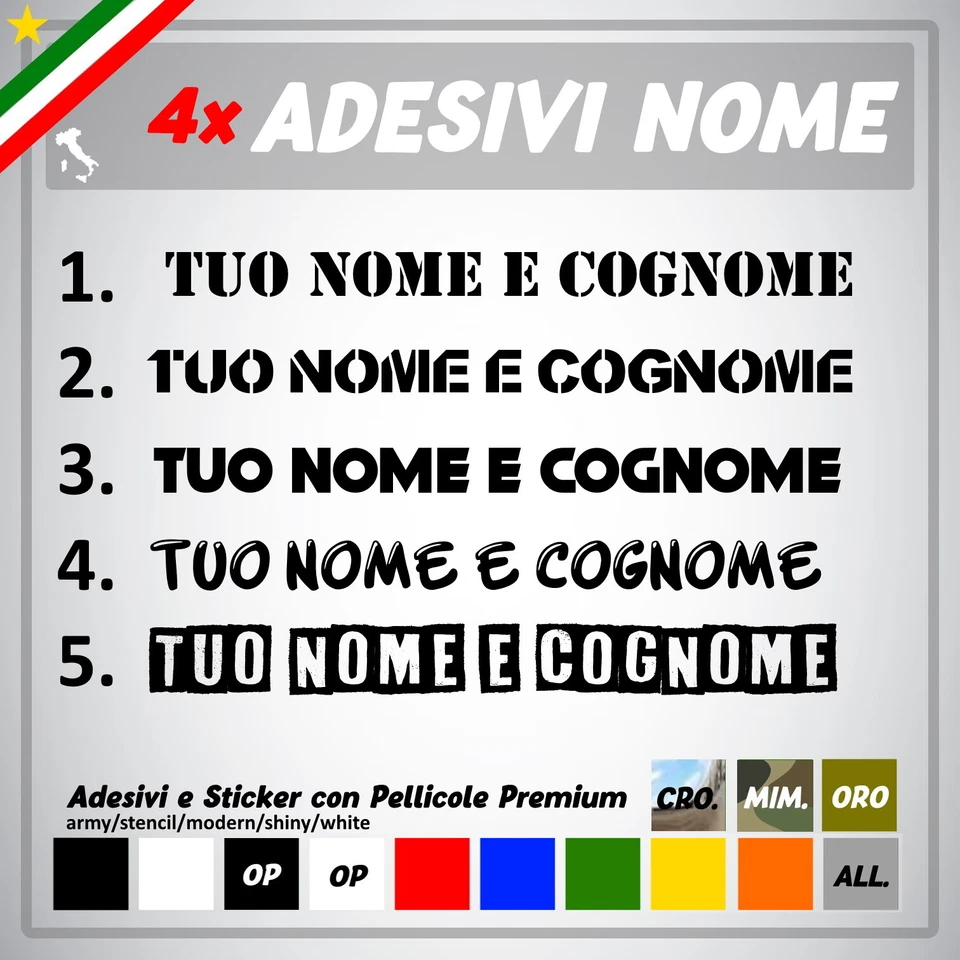 Adhesive Name Customized - Vinyl Printing Paste For Car,Motorcycle,Helmet - 4 X - Image 1 of 1