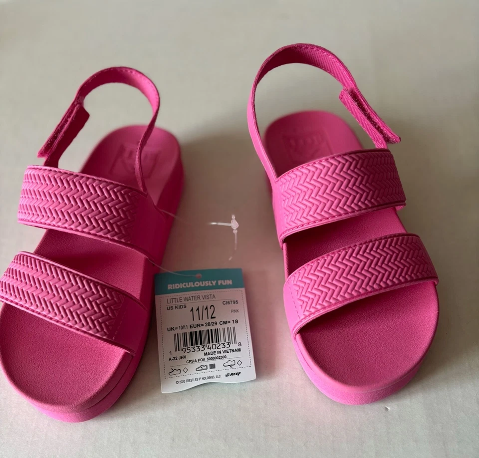 Sandalias chanclas REEF LITTLE WATER VISTA, rosa,, NIÑOS TALLA 11/12, nuevas Foto 1 de 2