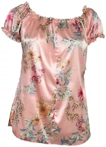Polsini a collo elastici stampa floreale corallo elegante raso zingaro donna plus - Foto 1 di 2