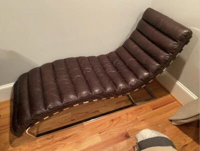 Chaise em couro de charuto Oviedo hardware de restauração - Imagem 1 de 2
