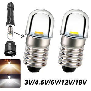 1-2X  E10 LED Screw Flashlight LED Miniature Bulb 3V/4.5V/6V/12V/18V - Picture 1 of 11