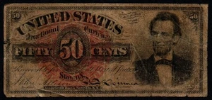 4th Issue 50c 1869-75 LINCOLN Fractional Currency! - Picture 1 of 2