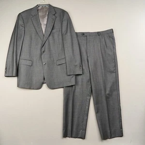 Hart Schaffner Marx Suit Gray Mens 44R Wool 2-Button Jacket Pants 38 x 29.5 - Picture 1 of 23