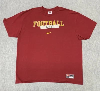 Vintage Nike USC Trojans Shirt Mens 2XL Center Swoosh Red Football Team Y2K NCAA - Image 1 of 4