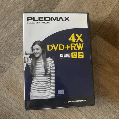 3 Pack Pleomax Samsung 4X DVD+RW 1.7GB 120 Min ReWritable Blank DVDs Brand New - Image 1 of 2