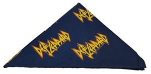vintage 80s Def Leppard Pyromania BANDANA/TAPESTRY 21x21 Kerchief Blue - Picture 1 of 3