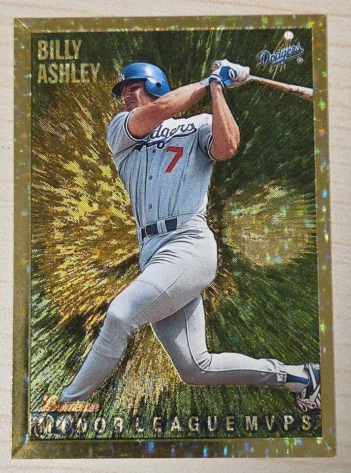 1995 Bowman #223 Billy Ashley Gold Foil Parallel Los Angeles Dodgers Prospect - Image 1 of 2