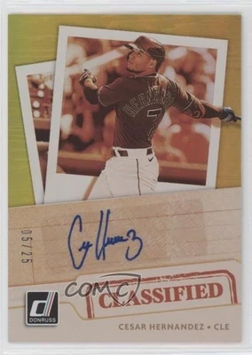 2021 Panini Donruss Classified Signatures Gold /25 Cesar Hernandez #CS-CH Auto - Image 1 of 2
