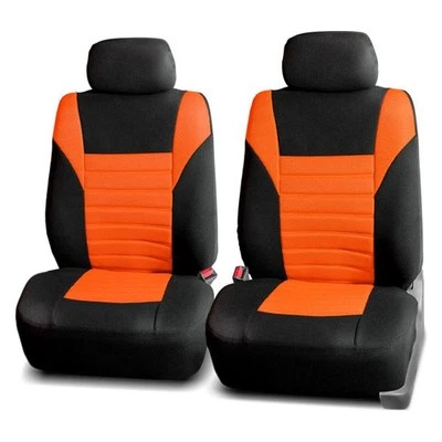 FH Group Premium 3D Air Mesh 1st Row Black & Orange Seat Covers Foto 1 de 4