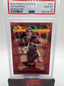 2020 Panini Certified Rookies Mirror Red #101 Joe Burrow /99(RC) PSA 10 - Imagen 1 de 2