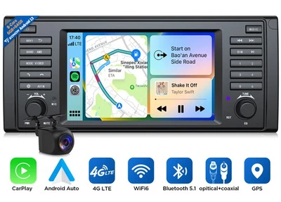 Android 13 8-Kern Autoradio 7" QLED GPS Navi DSP 4G für BMW 5er E39 M5 520i 523i - Bild 1 von 4