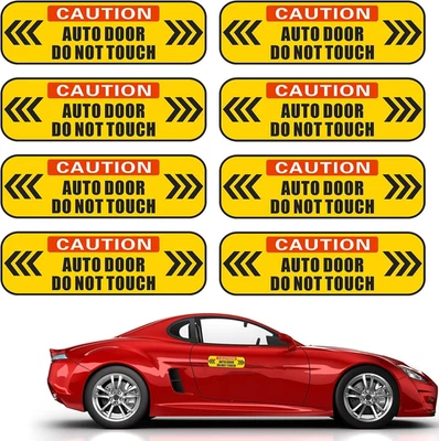 8 pegatinas automáticas para puertas de furgoneta correderas 4,8 x 1,6 pulgadas autoadhesivas señal de precaución Foto 1 de 4