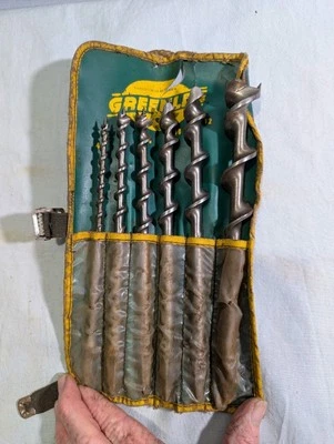 6 brocas eléctricas vintage Greenlee Nail Eater barrena madera con estuche n.º 4-16 Foto 1 de 4