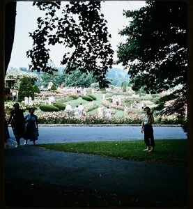 People @ Rose Gardens HERSHEY PA - 1956 Stereo Realist slide #1889 - Picture 1 of 3