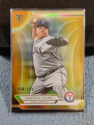 2018 TOPPS TRIPLE THREADS AMBER BARTOLO COLON #98 008/199 TEXAS RANGERS - Image 1 of 2