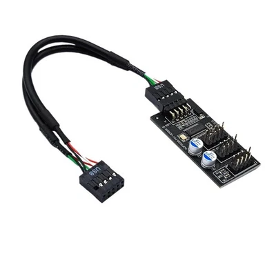 Cavo connettore Scheda madre USB 2.0 Connettore a 9 pin da 1 a 3 Hub di - Immagine 1 di 4