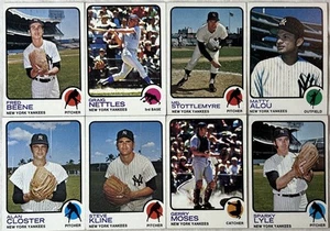 1973 Topps Baseball New York Yankees 8 Card Lot Vintage VG-EX Alou Nettles Moses - Picture 1 of 6