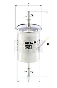 1 x MANN Fuel Filter WK 6032 for SMART CABRIO (450) 06/02-01/04 - image 1 of 1